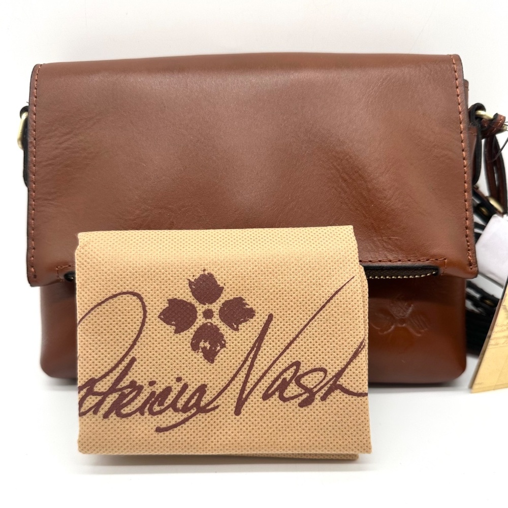 Patricia Nash Corfu Heritage Leather Crossbody Bag Tan With Dust Bag NWT - Picture 14 of 16